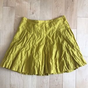 J.Crew Mustard Crinkle Godet Skirt